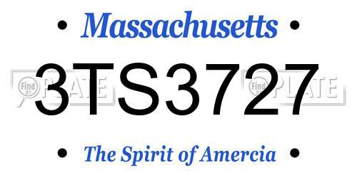 3TS3727 Massachusetts License Plate