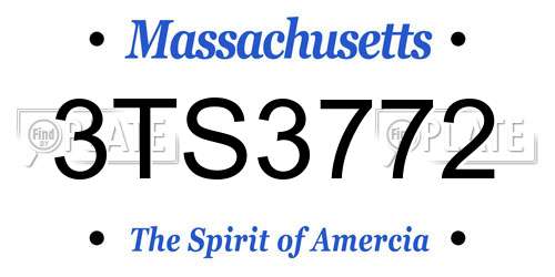 3TS3772 Massachusetts License Plate