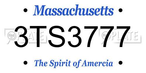 3TS3777 Massachusetts License Plate