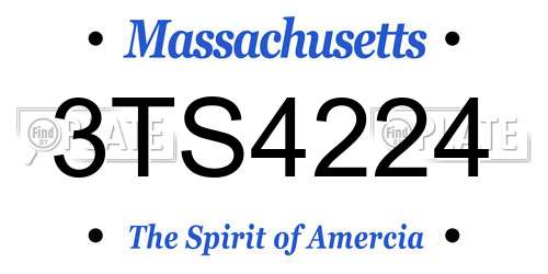 3TS4224 Massachusetts License Plate