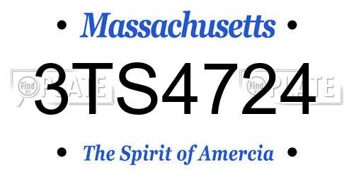 3TS4724 Massachusetts License Plate