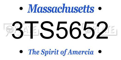 3TS5652 Massachusetts License Plate