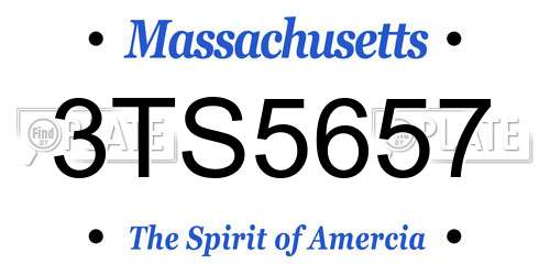 3TS5657 Massachusetts License Plate