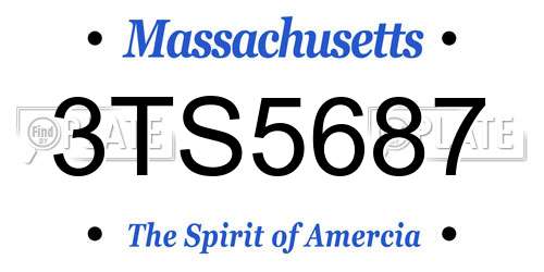 3TS5687 Massachusetts License Plate