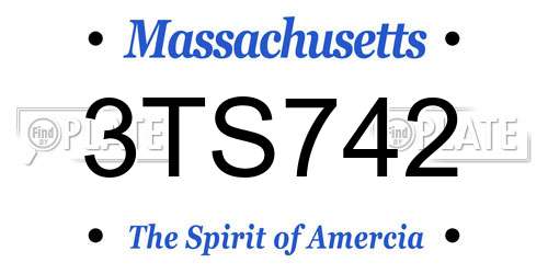 3TS742 Massachusetts License Plate