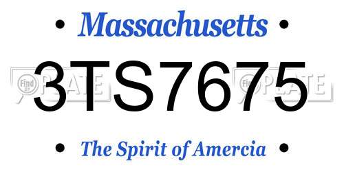 3TS7675 Massachusetts License Plate