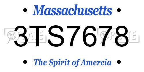 3TS7678 Massachusetts License Plate