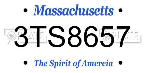 3TS8657 Massachusetts License Plate