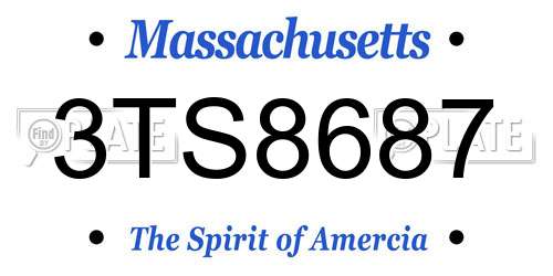 3TS8687 Massachusetts License Plate