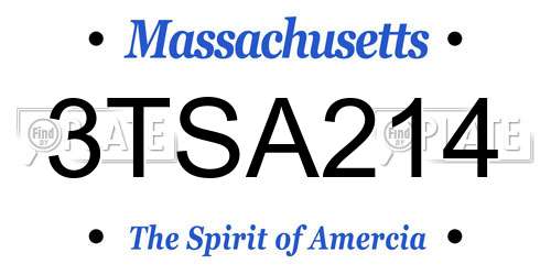3TSA214 Massachusetts License Plate