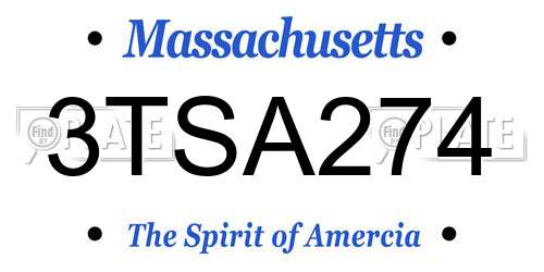 3TSA274 Massachusetts License Plate
