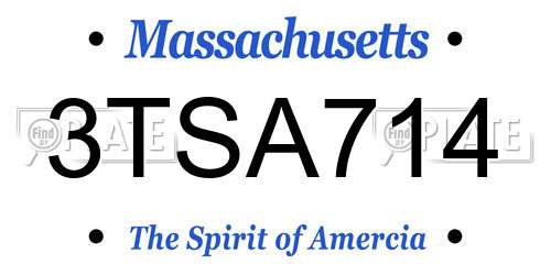 3TSA714 Massachusetts License Plate