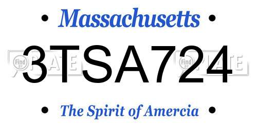 3TSA724 Massachusetts License Plate