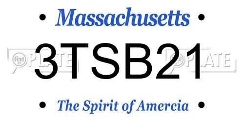 3TSB21 Massachusetts License Plate