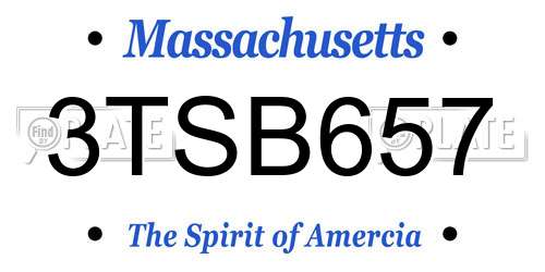 3TSB657 Massachusetts License Plate