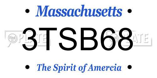 3TSB68 Massachusetts License Plate