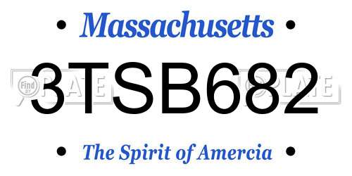 3TSB682 Massachusetts License Plate