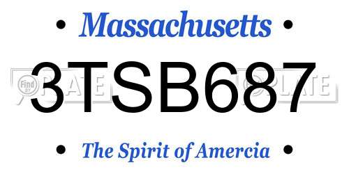 3TSB687 Massachusetts License Plate