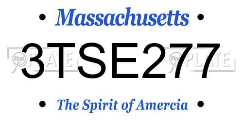 3TSE277 Massachusetts License Plate