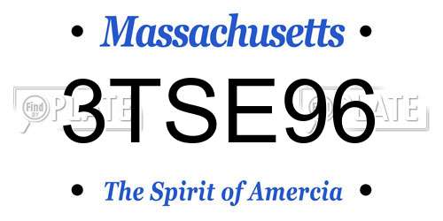 3TSE96 Massachusetts License Plate