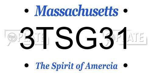 3TSG31 Massachusetts License Plate