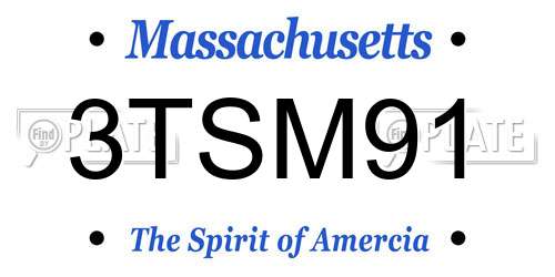 3TSM91 Massachusetts License Plate