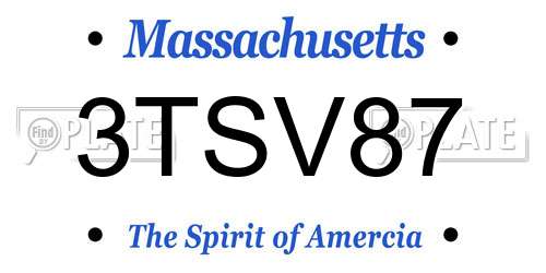 3TSV87 Massachusetts License Plate