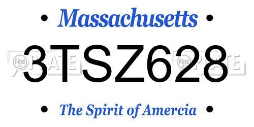 3TSZ628 Massachusetts License Plate