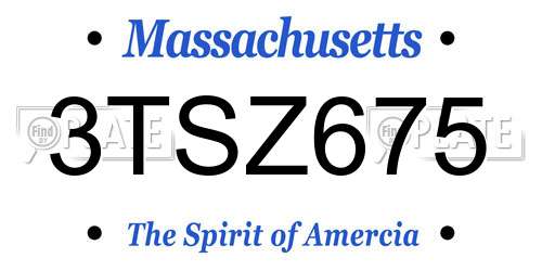 3TSZ675 Massachusetts License Plate