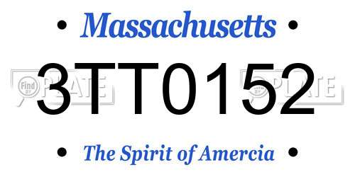 3TT0152 Massachusetts License Plate