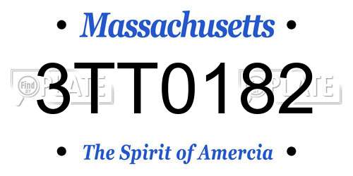 3TT0182 Massachusetts License Plate