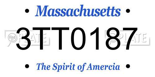 3TT0187 Massachusetts License Plate