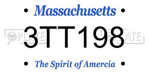 3TT198 Massachusetts License Plate
