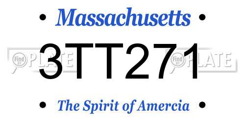 3TT271 Massachusetts License Plate