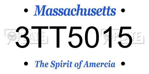 3TT5015 Massachusetts License Plate