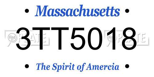 3TT5018 Massachusetts License Plate