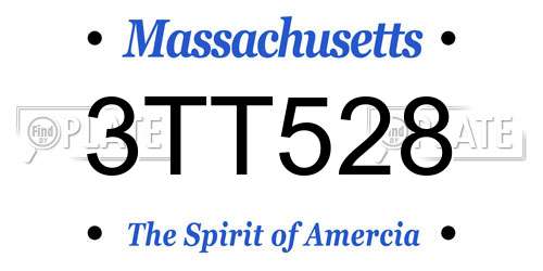 3TT528 Massachusetts License Plate