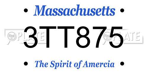 3TT875 Massachusetts License Plate