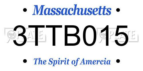3TTB015 Massachusetts License Plate