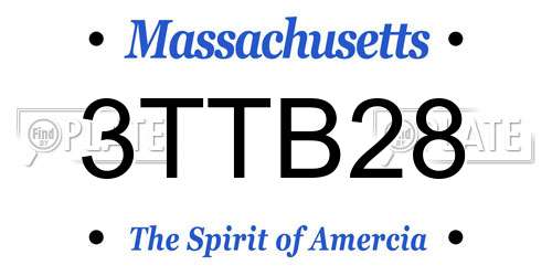 3TTB28 Massachusetts License Plate