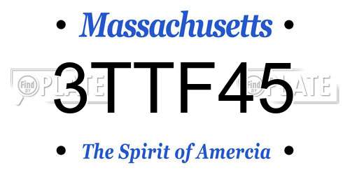3TTF45 Massachusetts License Plate