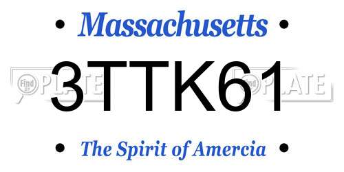 3TTK61 Massachusetts License Plate