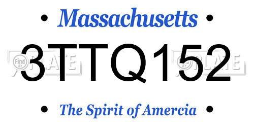 3TTQ152 Massachusetts License Plate