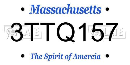 3TTQ157 Massachusetts License Plate