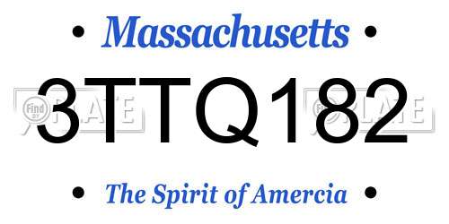 3TTQ182 Massachusetts License Plate