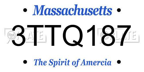 3TTQ187 Massachusetts License Plate