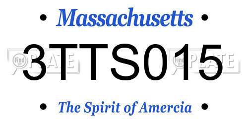 3TTS015 Massachusetts License Plate