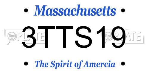3TTS19 Massachusetts License Plate