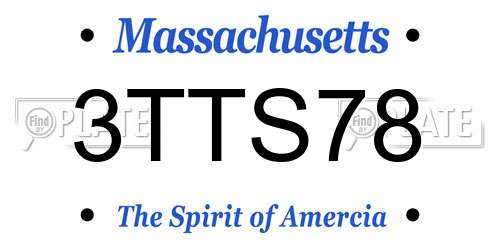 3TTS78 Massachusetts License Plate