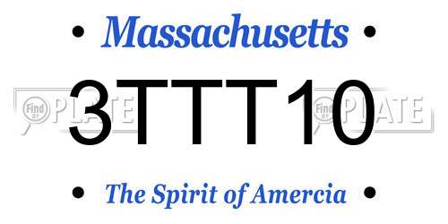 3TTT10 Massachusetts License Plate